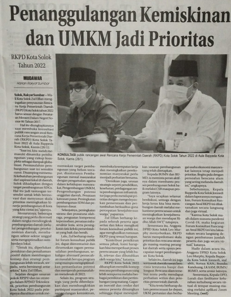Penanggulangan Kemiskinan dan UMKM Jadi Prioritas