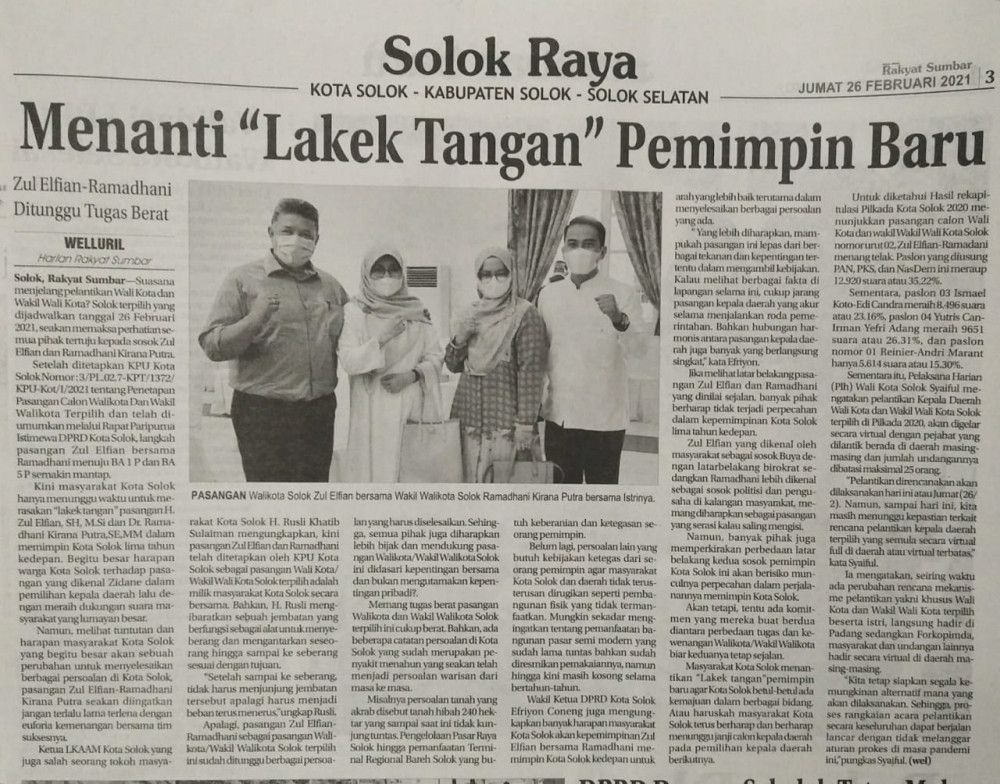 Menanti "Lakek Tangan" Pemimpin Baru