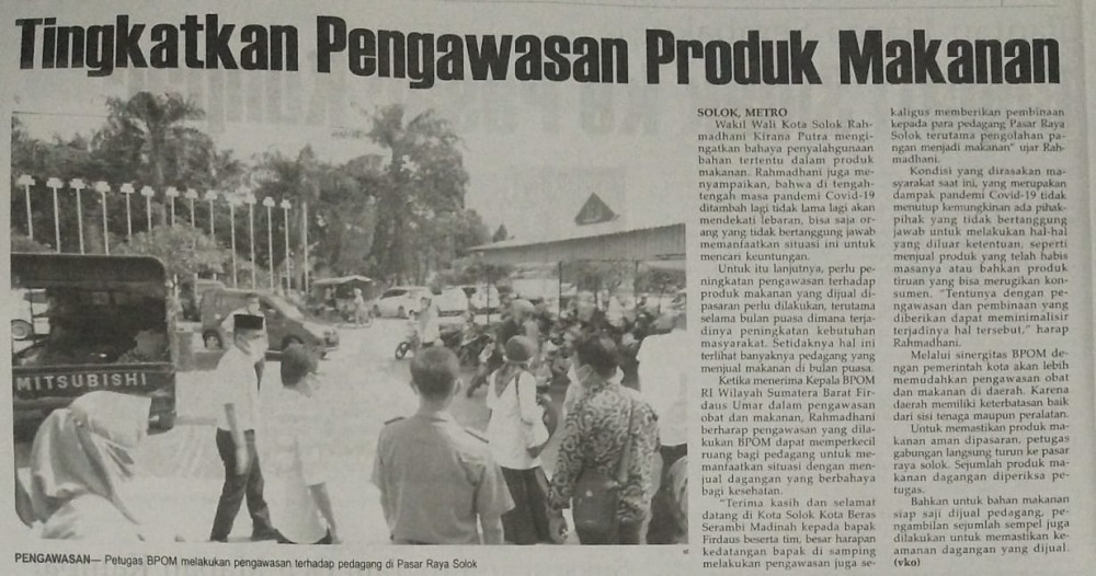 Tingkatkan Pengawsan Produk Makanan