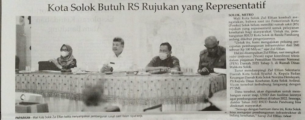 Kota Solok Butuh RS Rujukan yang Representatif