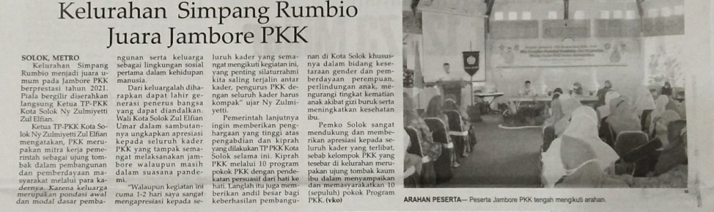 Kelurahan Simpang Rumbio Juara Jambore PKK