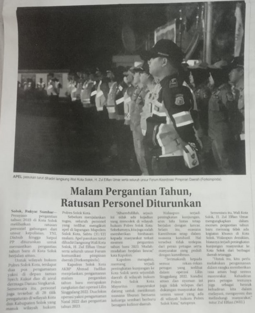 Malam Pergantian Tahun, Ratusan Personel Diturunkan