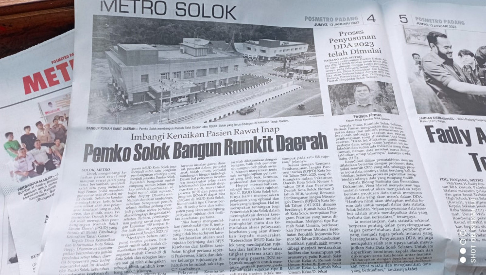 pemko solok bangun rumkit daerah