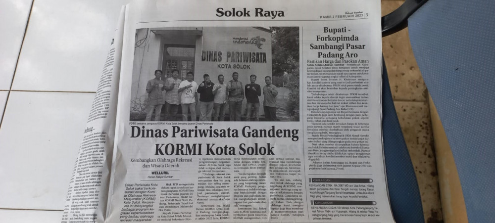 Dinas Pariwisata gandeng KORMI Kota Solok