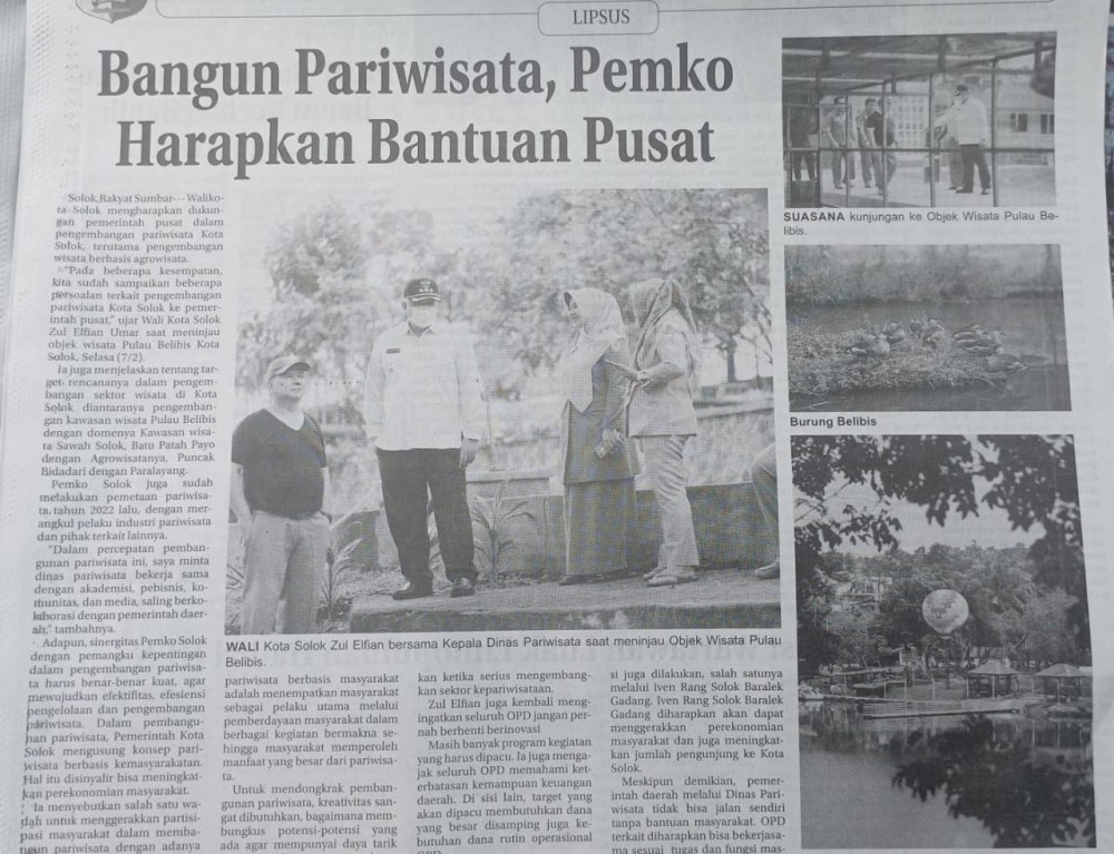 Bangun Pariwisata, Pemko Harapkan Bantuan Pusat