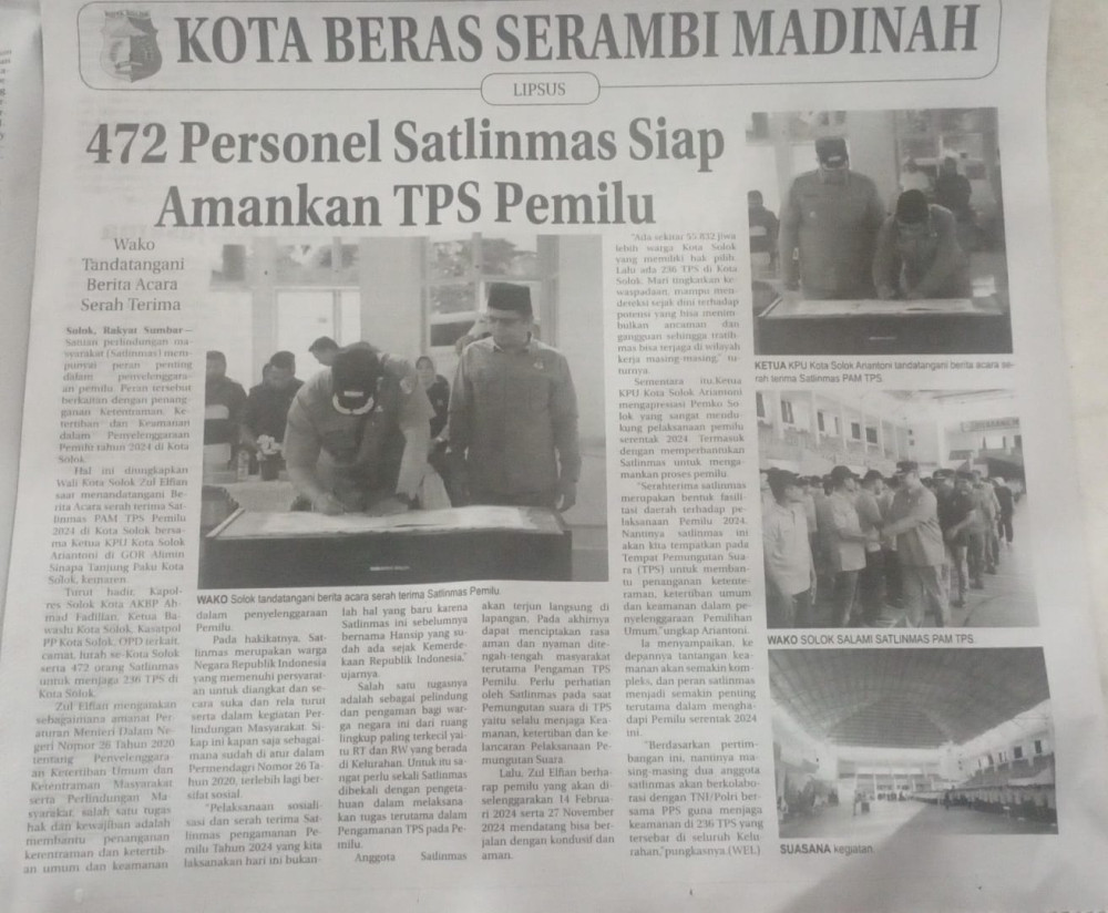 472 Personel Satlinmas Siap Amankan TPS Pemilu