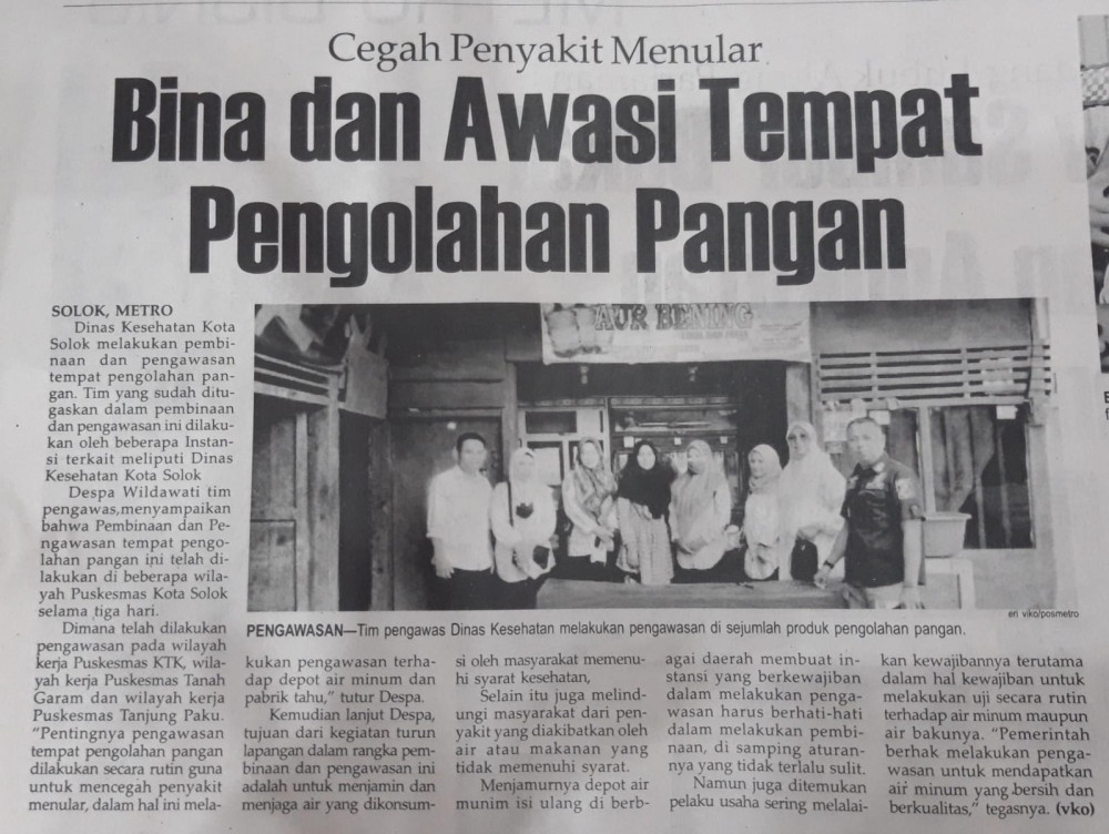 Bina dan Awasi Tempat Pengolahan Pangan