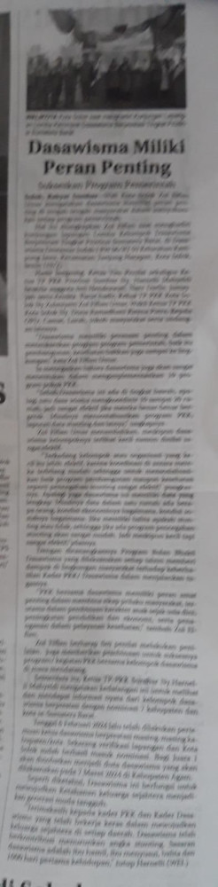 Dasawisma Milik Peran Penting