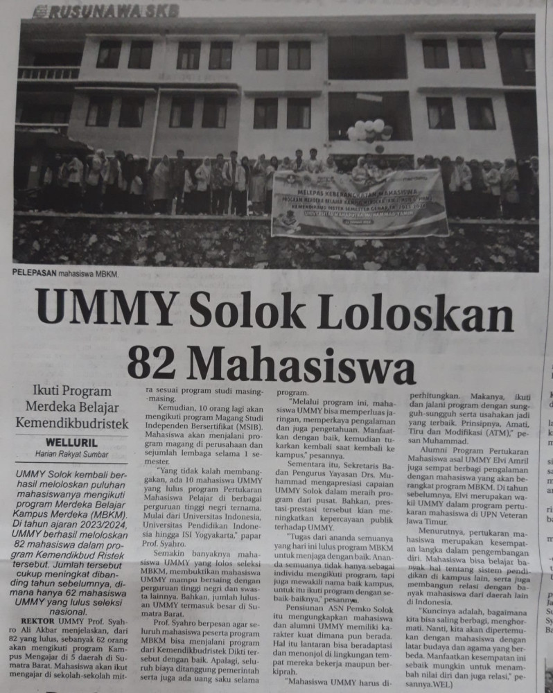 UMMY Solok Loloskan 82 Mahasiswa