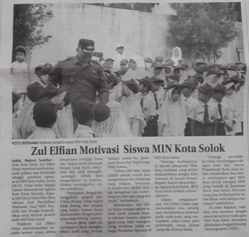 Zul Elfian Motivasi Siswa MIN Kota Solok