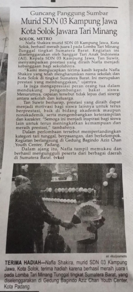 Guncang Panggung Sumbar Murid SDN 03 Kampung Jawa Kota Solok Jawara Tari Minang