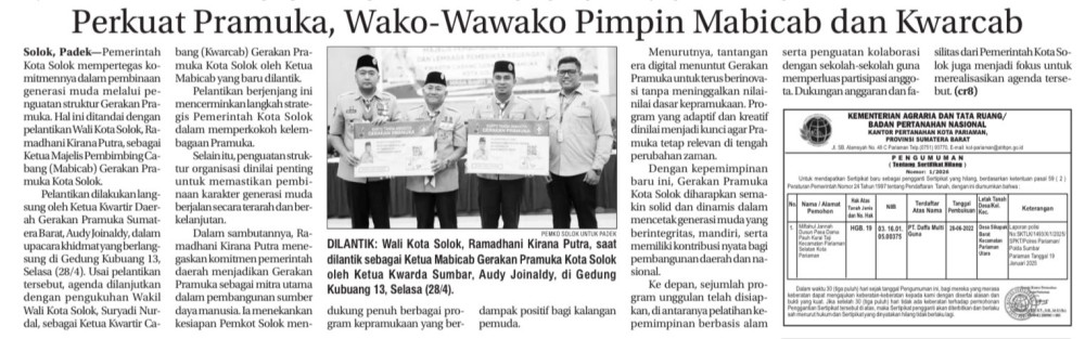 Perkuat Pramuka, Wako-Wawako Pimpin Mabicab dan Kwarcab