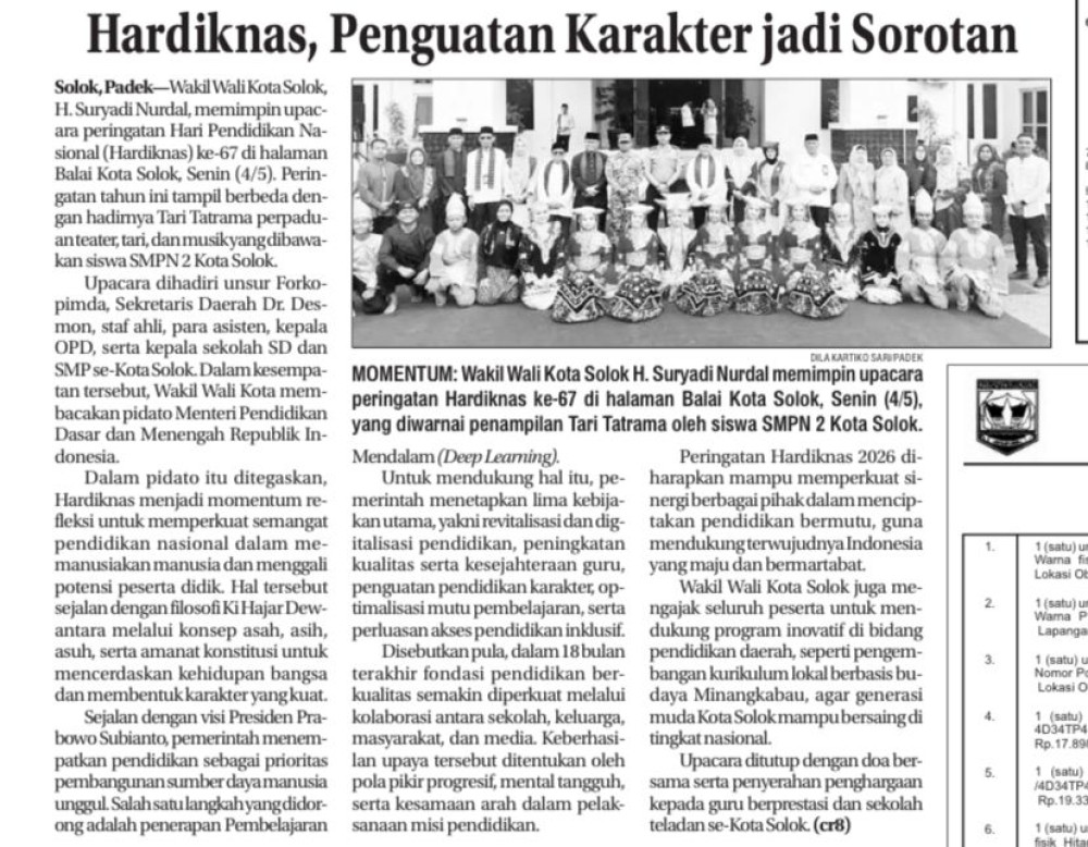 Hardiknas, Penguatan Karakter Jadi Sorotan