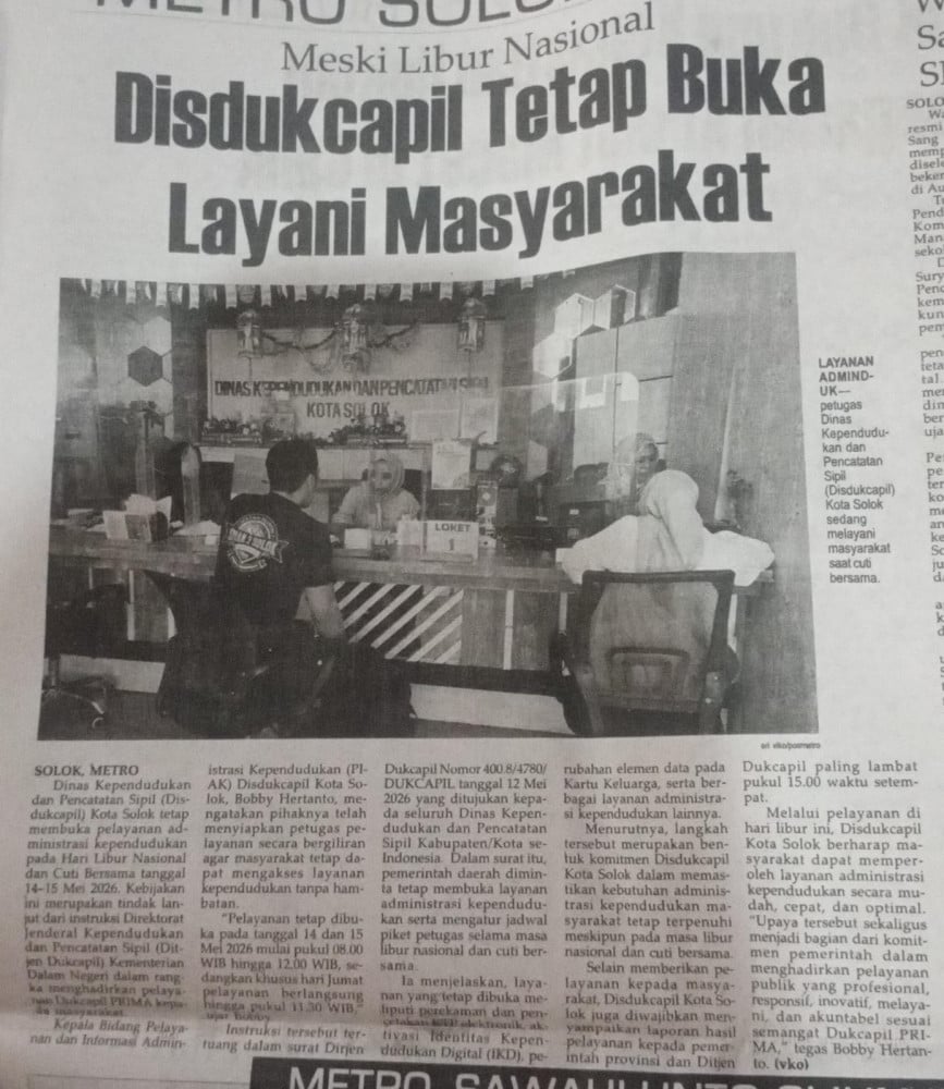 Disdukcapil Tetap Buka Layani Masyarakat